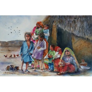 Momin Waseem, 15 x 22 Inch, Water Color on Paper, Figurative Painting, AC-MW-026